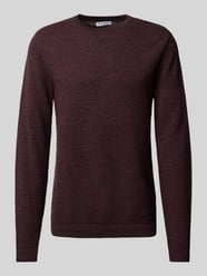 Strickpullover mit Rundhalsausschnitt Modell 'OTTO' von Jack & Jones Bordeaux - 48