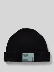 Regular fit muts van wolmix met logopatch, model 'Milo' van Wood Wood - 24