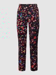 Stoffen broek met all-over motief, model 'KATE' van ICHI Rood - 9