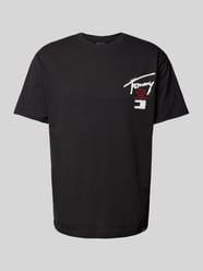 Regular Fit T-Shirt mit Label-Print von Tommy Jeans Schwarz - 35