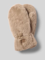 Handschuhe aus Kunstfell mit Label-Detail von Kurt Beines Beige - 44