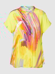 Blusenshirt aus Viskose mit Allover-Muster von Emily Van den Bergh Gelb - 6