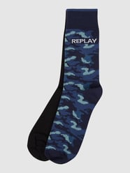 Kousenvoetjes van katoenmix in een set van 3 paar  van Replay Underwear Blauw - 33