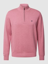 Strickpullover mit Label-Stitching Modell 'Troyer' von Fynch-Hatton Rosa - 34