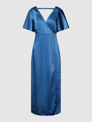 Midikleid in Satin-Optik Modell 'SATEENY' von Vila Blau - 30