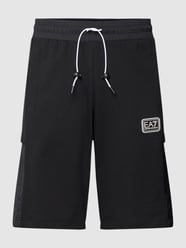 Sweatshorts mit Label-Patch von EA7 Emporio Armani Grau / Schwarz - 40