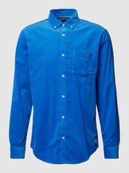 Regular Fit Freizeithemd aus Cord mit Label-Stitching von Scotch & Soda Blau - 31