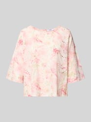 relaxed fit blouse met opengewerkte borduursels model 'Lola' van ZABAIONE Fuchsia - 47