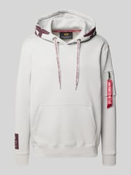 Hoodie met kangoeroezak en ritszak opzij van Alpha Industries - 44