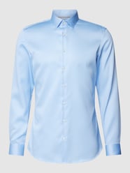 Super Slim Fit Business-Hemd aus reiner Baumwolle von JAKE*S SUPER SLIM Blau - 9