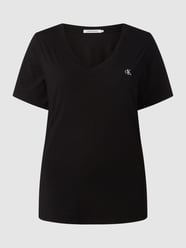 T-shirt PLUS SIZE z dodatkiem streczu  od Calvin Klein Jeans Plus Czarny - 47