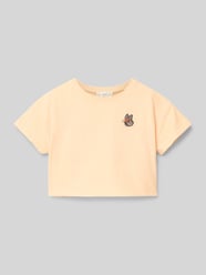 Cropped T-Shirt mit Statement-Print von Mango Orange - 10