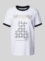 T-Shirt mit Label-Motiv-Print von Guess Activewear Weiß - 12