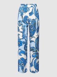 Hose mit Allover-Muster von Milano Italy Blau - 35