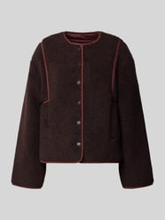 Steppjacke mit Rundhalsausschnitt und Eingrifftaschen von Lanius Bordeaux - 35