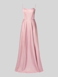 Abendkleid aus Satin mit Spaghettiträgern von unique Pink - 29