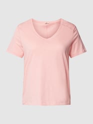 PLUS SIZE T-Shirt mit Rundhalsausschnitt von Esprit Curvy Rosa - 11