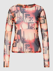 Shirt met lange mouwen en all-over motief, model 'Diralina' van HUGO Oranje - 10