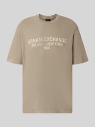 Relaxed Fit T-Shirt aus reiner Baumwolle mit Logo-Print von Armani Exchange Beige - 25