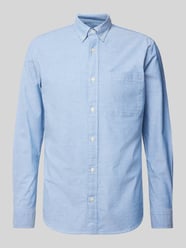 Slim Fit Freizeithemd mit Brusttasche Modell 'BROOK OXFORD' von Jack & Jones Premium Blau - 36
