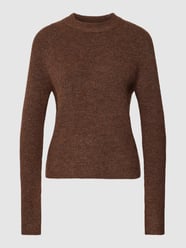 Gebreide pullover met raglanmouwen, model 'ELLEN' van Pieces Bruin - 8