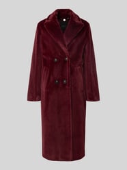 Regular Fit Mantel aus Teddyfell in Maxilänge von Marc Cain Bordeaux - 40