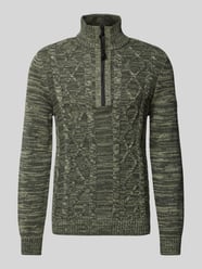 Gebreide pullover met ribboorden van Lerros Groen - 37