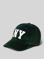 Czapka sztruksowa z daszkiem i wyhaftowanym logo od Polo Ralph Lauren - 38