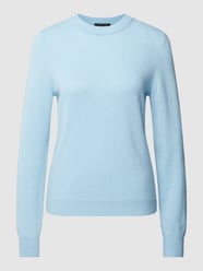 Gebreide pullover met ronde hals van comma Blauw - 28