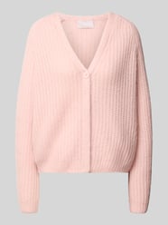 Strickjacke aus Kaschmir-Baumwoll-Mix mit V-Ausschnitt von Hemisphere Pink - 6