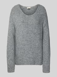Sweter z dzianiny krój loose fit z mieszanką wełny i alpaki od Milano Italy - 44