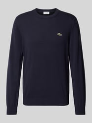 Strickpullover mit Logo-Patch von Lacoste Blau - 40