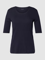 T-Shirt mit geripptem Rundhalsausschnitt von Christian Berg Woman Blau - 31