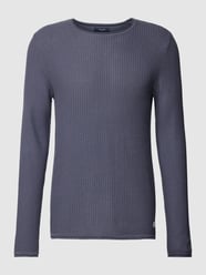 Sweter z dzianiny z okrągłym dekoltem model ‘Carlos’ od Jack & Jones Premium Niebieski - 32