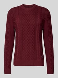 Slim fit gebreide pullover van katoenmix van Tommy Jeans Bordeaux - 42