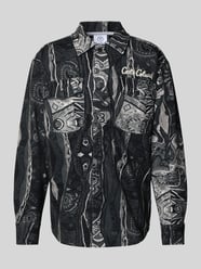 Loose Fit Hemdjacke mit Label-Stitching von CARLO COLUCCI - 45