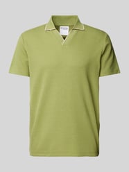 Koszulka polo o kroju regular fit z kołnierzem z połami model ‘ADLEY WAFFLE’ od SELECTED HOMME Zielony - 19