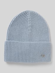 Beanie aus Wolle-Kaschmir-Mix mit Label-Applikation von CK Calvin Klein Blau - 29