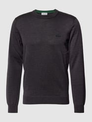 Regular Fit Strickpullover mit Rundhalsausschnitt von Lacoste Grau - 44