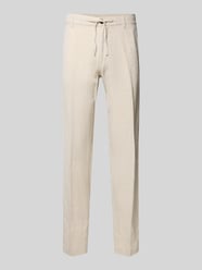 Spodnie lniane z prostymi nogawkami z tunelem model 'LEROY' od Selected Homme - 1