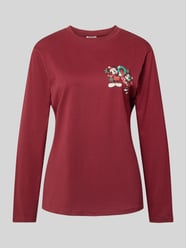 Pyjama-Oberteil mit Motiv-Print und Rundhalsausschnitt von Jake*s Casual Bordeaux - 6
