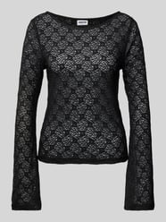 Longsleeve mit U-Boot-Ausschnitt Modell 'LINE' von Noisy May Schwarz - 17