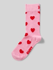 Sokken met motiefprint, model 'Heart' van Happy Socks Roze - 20