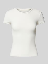 T-shirt met geribde ronde hals van Review - 3