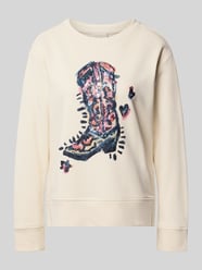 Sweatshirt mit Motiv-Print und Pailletten von Milano Italy - 48