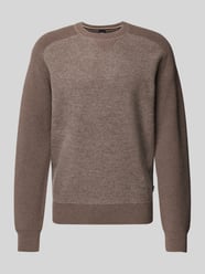 Strickpullover mit gerippten Abschlüssen Modell 'Ematero' von BOSS Braun - 19