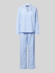 Pyjama mit Brusttasche von Lauren Ralph Lauren Blau - 8