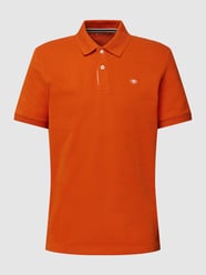 Poloshirt mit Label-Stitching Modell 'PK Basic Zusatz' von Tom Tailor Orange - 3