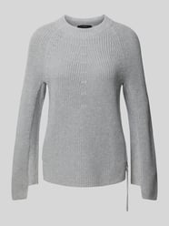 Gebreide pullover met ronde hals van Oui Grijs / zwart - 7