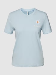 T-shirt met sierapplicatie, model 'NORA' van Only Blauw / turquoise - 31
